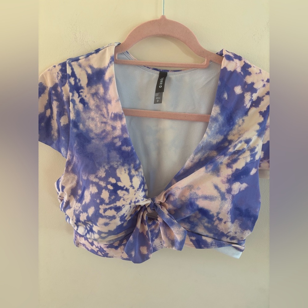 Torrid Purple and Cream Tie-Dye swimsuit